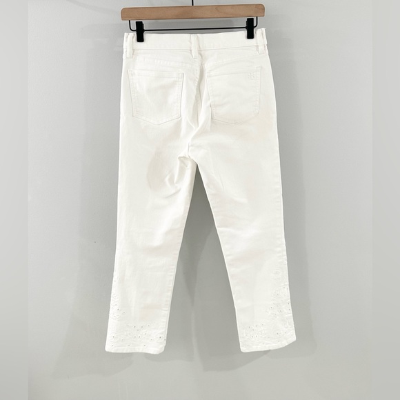 Tory Burch Kiera Straight Leg Embroidered Jeans White Size 27 - Picture 7 of 7